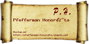 Pfefferman Honoráta névjegykártya